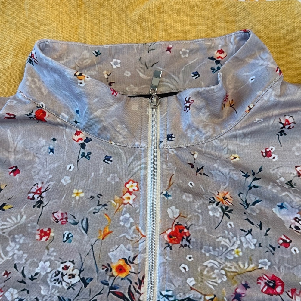 Acegolfs XXXL Floral Print gray  Long Sleeve quarter zip like new - Picture 4 of 9